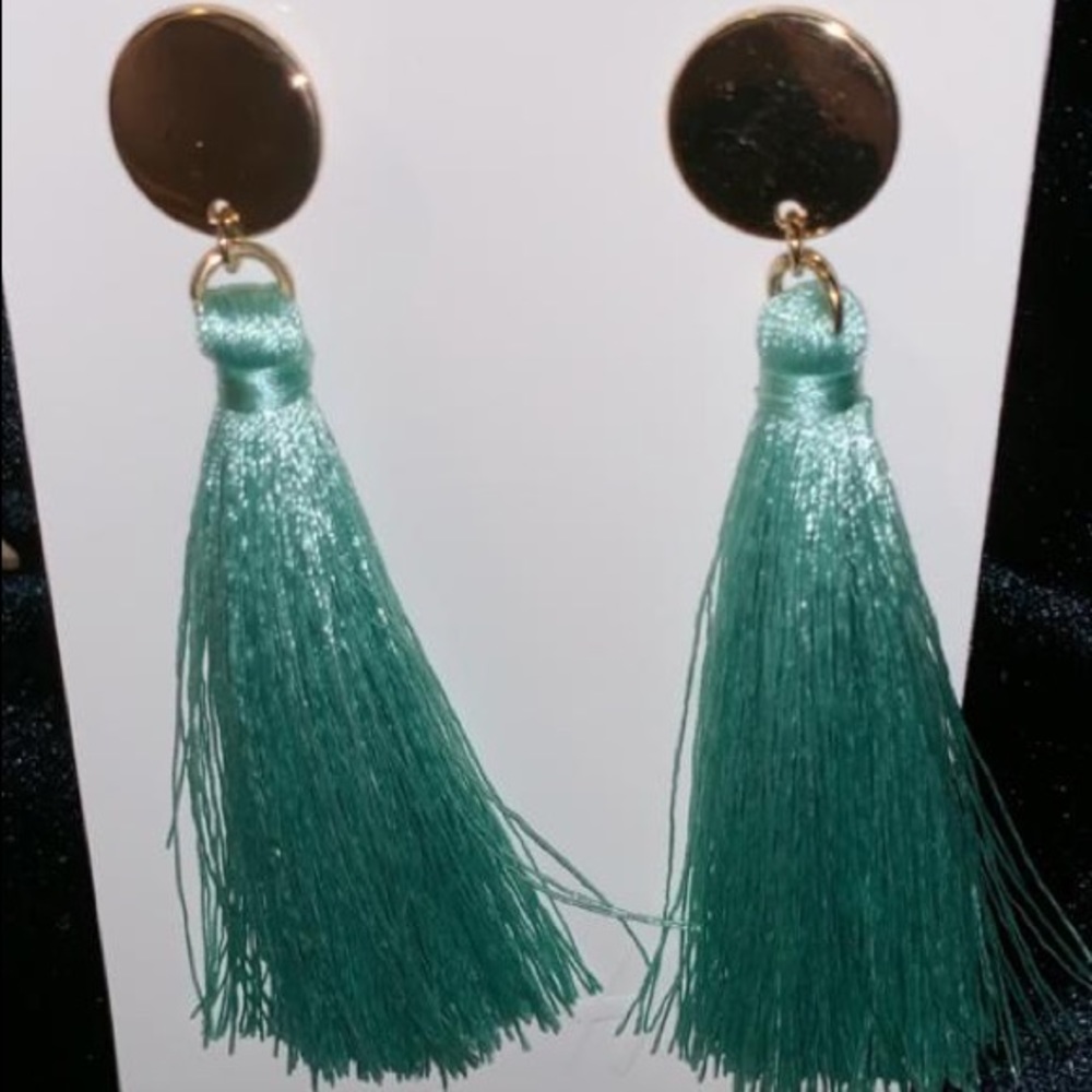 Trend tassel long earrings